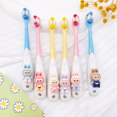 拉布布儿童牙刷3-6岁-12岁软毛换牙期宝宝乳牙小孩专用可爱新款