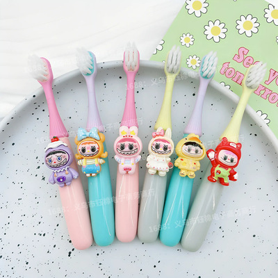 拉布布儿童牙刷2岁-6岁马卡龙色软毛宝宝小刷头护龈护齿高级牙刷