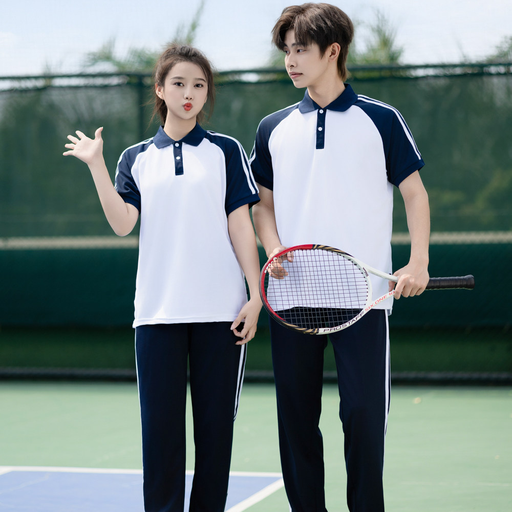 夏季校服高中生透气POLO校服套装