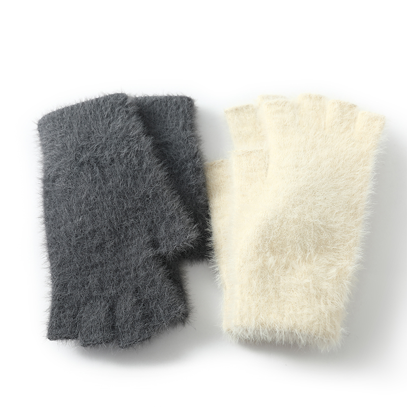 貂绒手套全指半指可选加厚防寒女