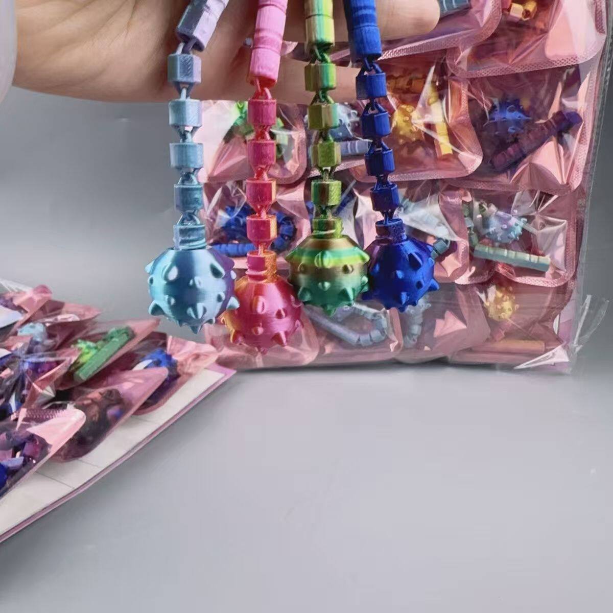 打印流星锤伸缩玩具摆摊学生新品塑料关节可动锤子模型