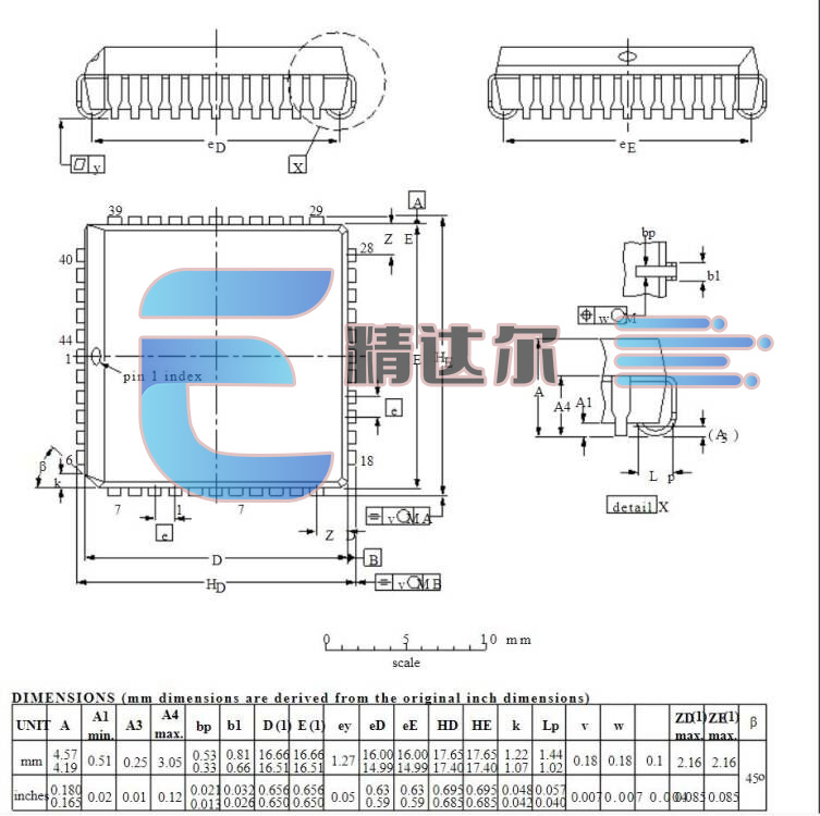 SA244弹跳下压烧录座PLCC4P4转直针DIP44脚测试转换座o.-封面