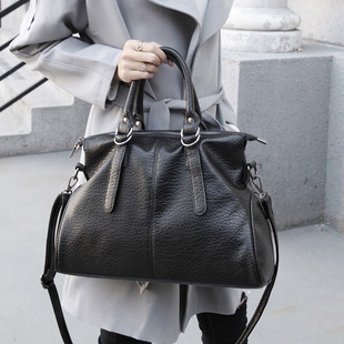 真皮软皮羊皮大容量手提包女包轻便简约大气通勤百搭单肩斜挎背包