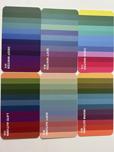 12季型色彩小卡片用于讲解赠予日本四季色彩韩国测试工具