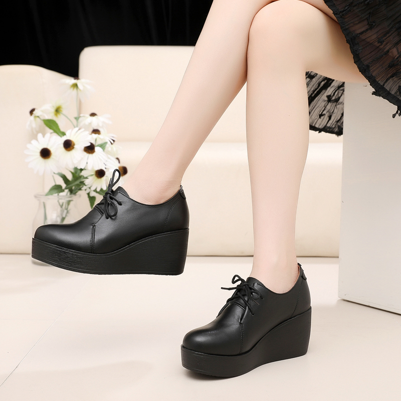 松糕坡跟防水大头复古6cm女鞋