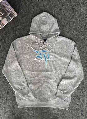 MUSH藏文logo连帽卫衣男春秋季美式复古套头宽松民族风情侣装外套