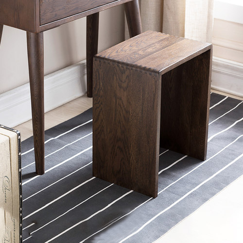 治木工坊实木化妆凳简约橡木凳子