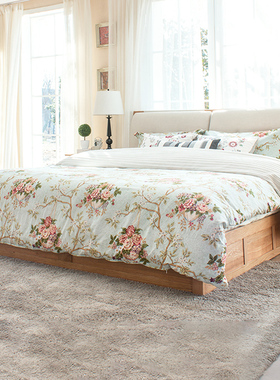 治木工坊橡木床箱体床1.5米卧室储物床简约现代气压箱体床现货