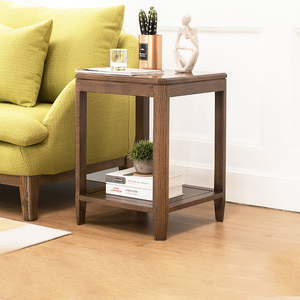 治木工坊全实木边几北欧简约红橡木小茶几卧室灯桌客厅方几小桌子