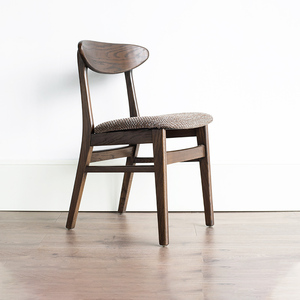 治木工坊全实木餐椅书桌椅胡桃色电脑椅休闲椅阳台布艺椅餐厅家具