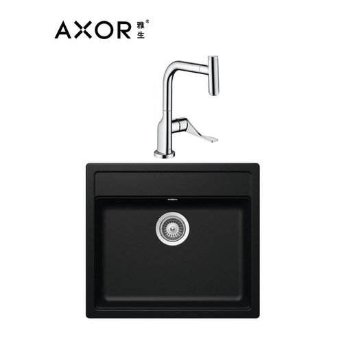 汉斯格雅 AXOR производства Schock, встраиваемая одинарная раковина + кухонный смеситель, современный элитный вариант