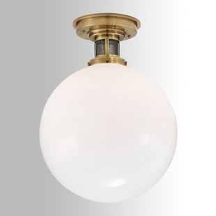 全铜玻璃球吸顶灯美式简约餐厅卧室书房走廊玄关复古风创意吸顶灯