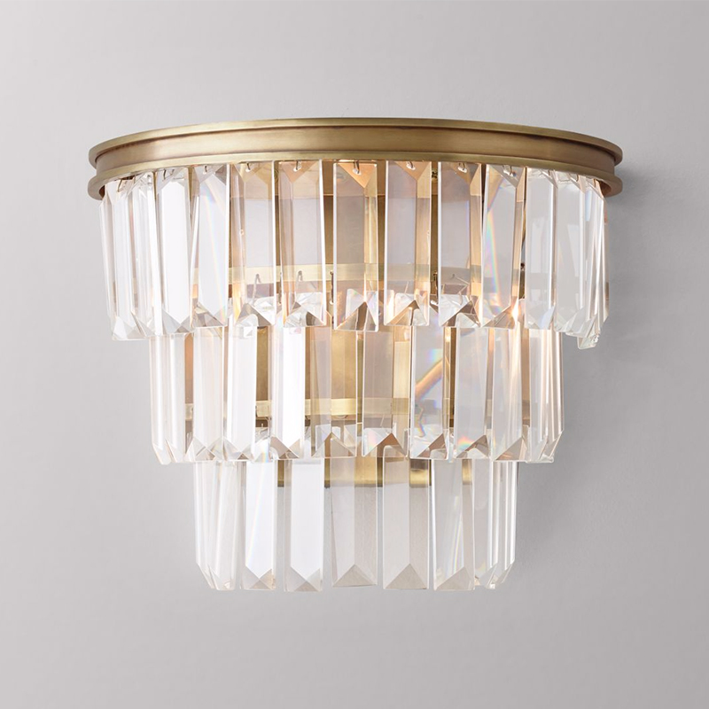 欧式奢华中古水晶壁灯美式乡村简约现代浪漫客厅卧室床头全铜壁灯