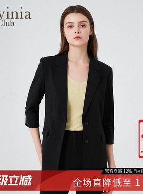 Lavinia职业正装黑色气质西服外套女春秋商务通勤西装B43W06