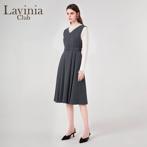 LaviniaClub通勤无袖连衣裙