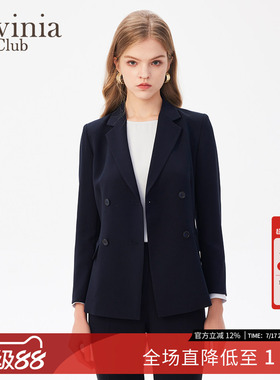 Lavinia拉维妮娅女装双排扣西装商务通勤西服春秋新款J41W02P