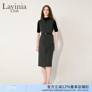 Lavinia轻奢无袖 约简气质通勤条纹长裙B55L02 连衣裙女2025秋新款