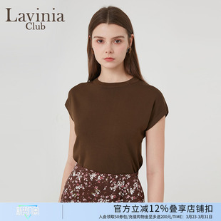 新款 T恤女夏季 设计感显瘦针织上衣Y43Z182S 修身 Lavinia蝴蝶袖