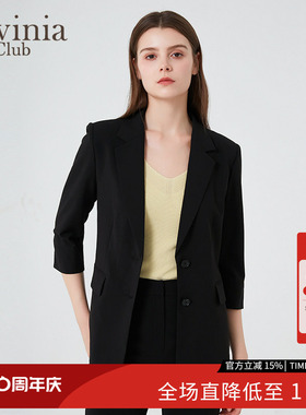 Lavinia职业正装黑色气质西服外套女春秋商务通勤西装B43W06