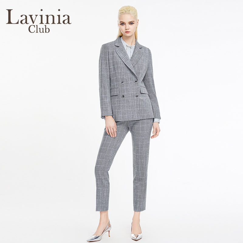 Lavinia Club拉维妮娅春秋新品女士西装外套修身裤套装P11W13