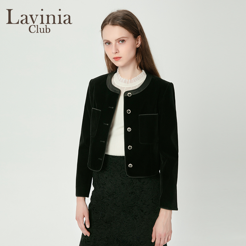 Lavinia法式小香风短款外套女2025秋新款高级感正肩气质通勤上衣