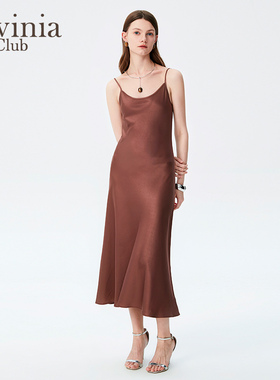 【醋酯】Lavinia夏新款法式优雅气质性感修身吊带连衣裙B43L112P