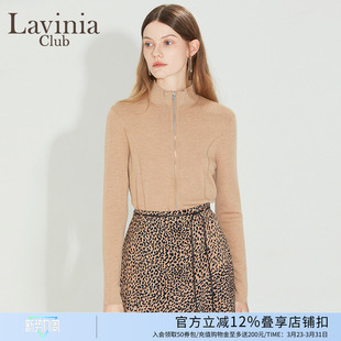 OL上衣 休闲直筒修身 Lavinia职场通勤纯色简约针织开衫 女春秋时尚