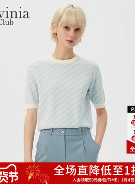 Lavinia 商场同款针织衫女春秋年新品纯棉短款上衣女I31Z128