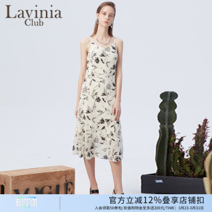 Lavinia中式 雪纺吊带裙P33L120 水墨国风气质连衣裙女春夏新款