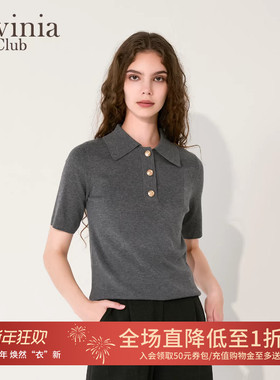 Lavinia简约时尚新款职业通勤气质针织polo衫女2025年秋季V55Z106