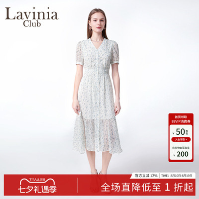 女裙雪纺碎花法式连衣裙新品气质