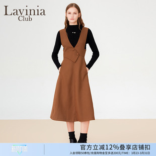 针织衫 Lavinia 修身 新款 两件套连衣裙 轻熟OL商务风背带裙女初春款