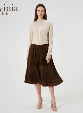 Lavinia气质通勤羊毛针织开衫女秋冬新款小香风长袖外搭上衣