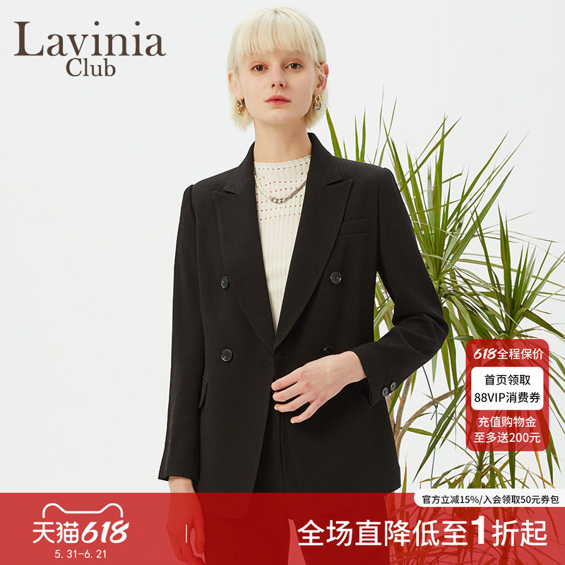 Lavinia春秋新款黑色高级感职业白领西装女通勤面试OL西装B31W03P