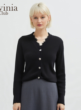 Lavinia冬新款时尚休闲小香风通勤气质针织开衫外套女O47Z117