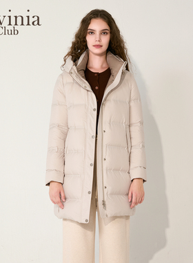 Lavinia2025冬季新款纯色简约外套90鸭绒连帽中长款羽绒服S57Y113