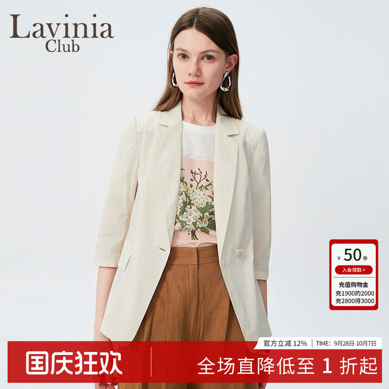 夏季薄款七分袖通勤小西装图片