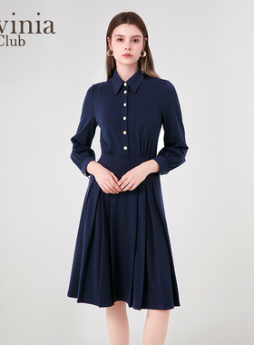 LaviniaClub拉维妮娅通勤OL风女装春秋新款衬衫连衣裙J45L104