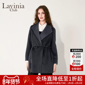 新款 Lavinia气质大翻领浴袍式 毛呢外套羊毛大衣女2025冬装 J57D117