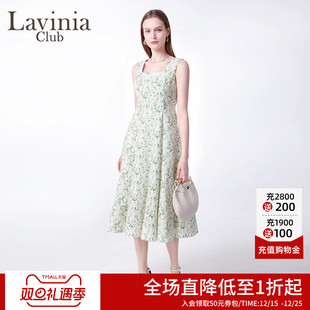 Lavinia气质优雅甜妹风碎花无袖 G53L52 印花吊带连衣裙2025夏新款