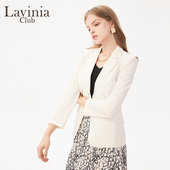 拉维妮娅简约白色经典 OL通勤西服 外套女2025春新款 单排扣时尚 西装