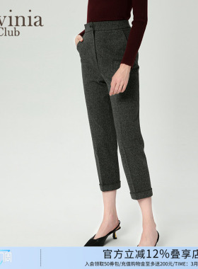 Lavinia OL通勤商务风西装裤女秋冬新款高腰显瘦直筒裤J47K03