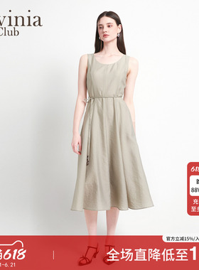 Lavinia2026夏季新品气质通勤百搭款腰绳收腰无袖连衣裙Q63L103R