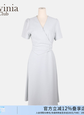 Lavinia 春夏新款淡人通勤收腰A字显瘦端庄大气连衣裙Q43L161