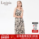 Lavinia新中式 国风水墨印花吊带裙春秋款 绑带收腰显瘦连衣裙