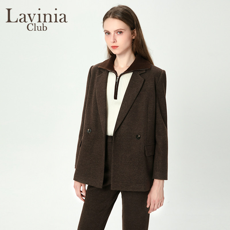 Lavinia 秋冬新款美拉德老钱风含羊毛肌理感西装外套女B47W04