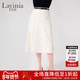 Lavinia白色简约高腰A字半身裙春新款 职场通勤百褶裙Q45Q107