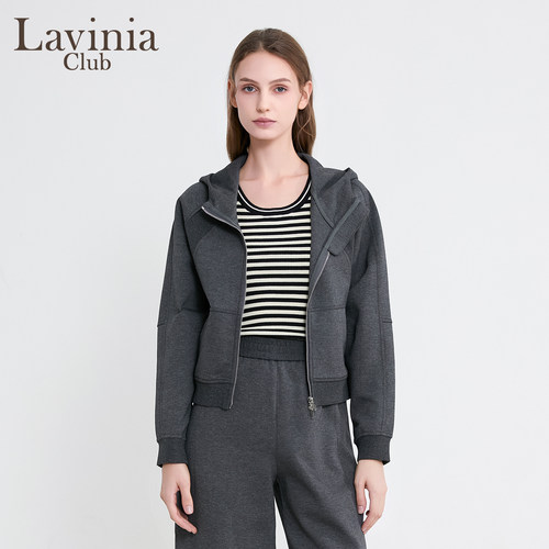 Lavinia秋新款连帽拉链卫衣女
