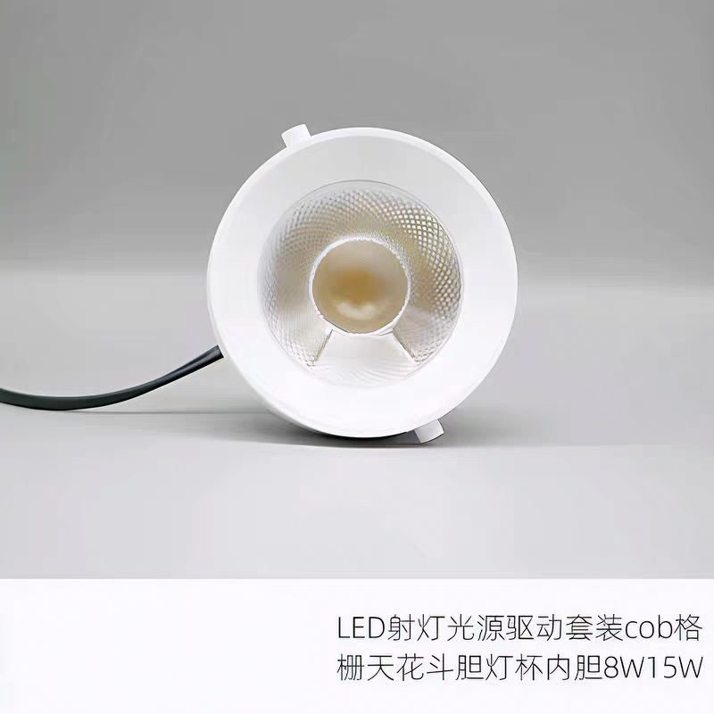 LED射灯光源cob斗胆灯杯内胆8W15W格栅明装天花100*200及120*240