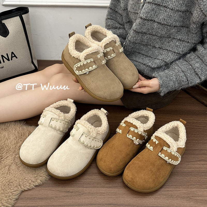 厚底雪地靴加厚保暖棉鞋外穿毛毛